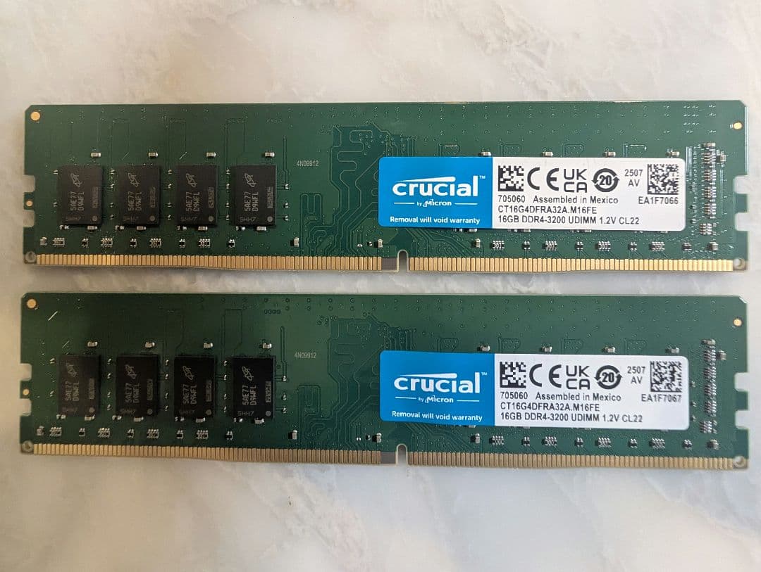 Crucial DDR4 16GB メモリ 3200MHz 2枚計32GB crucial（クルーシャル） Crucial DDR4デスクトップPC用メモリ 32GB