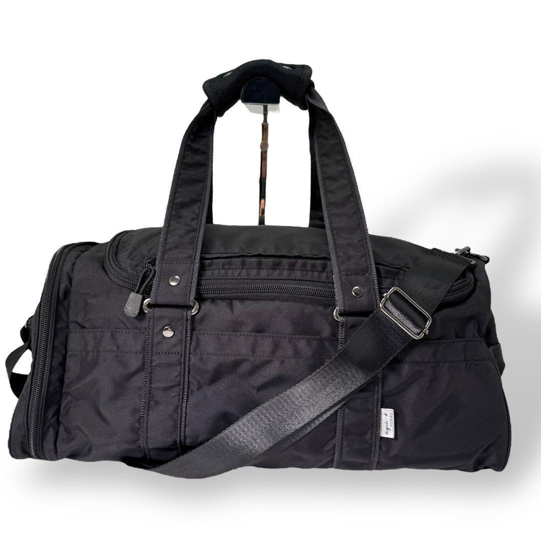 《美品》agnes b. VOYAGE 2way　ボストンバッグ　ナイロン　黒