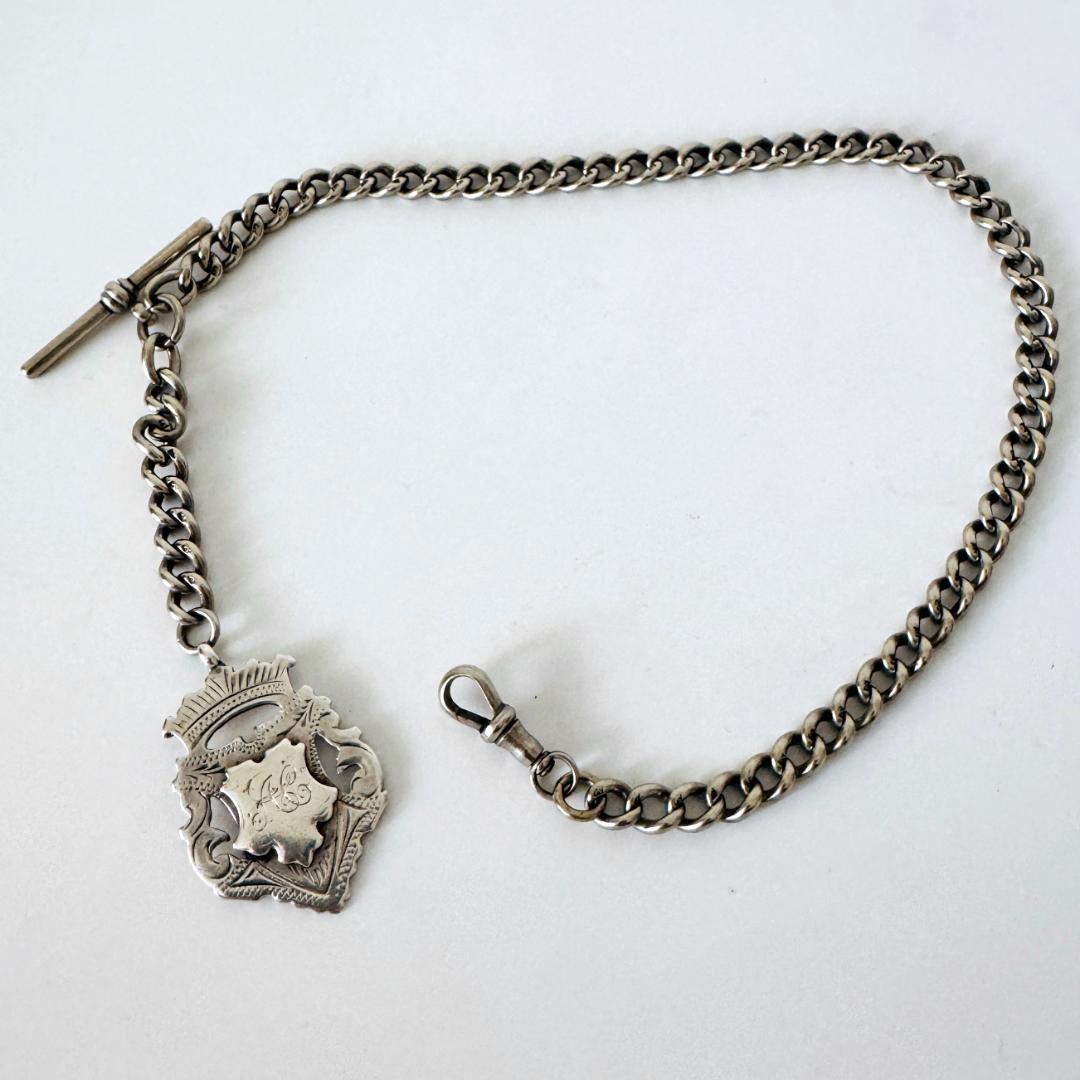 ☆メキシカンシルバー☆アルバートチェーン/シルバープレート