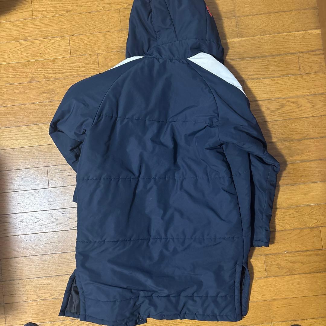 ネイビー ベンチコート フード付き - メルカリ