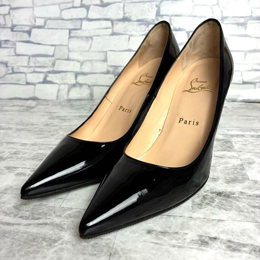 クリスチャンルブタン パンプス ブラック エナメル 約23.5~24cm - メルカリ