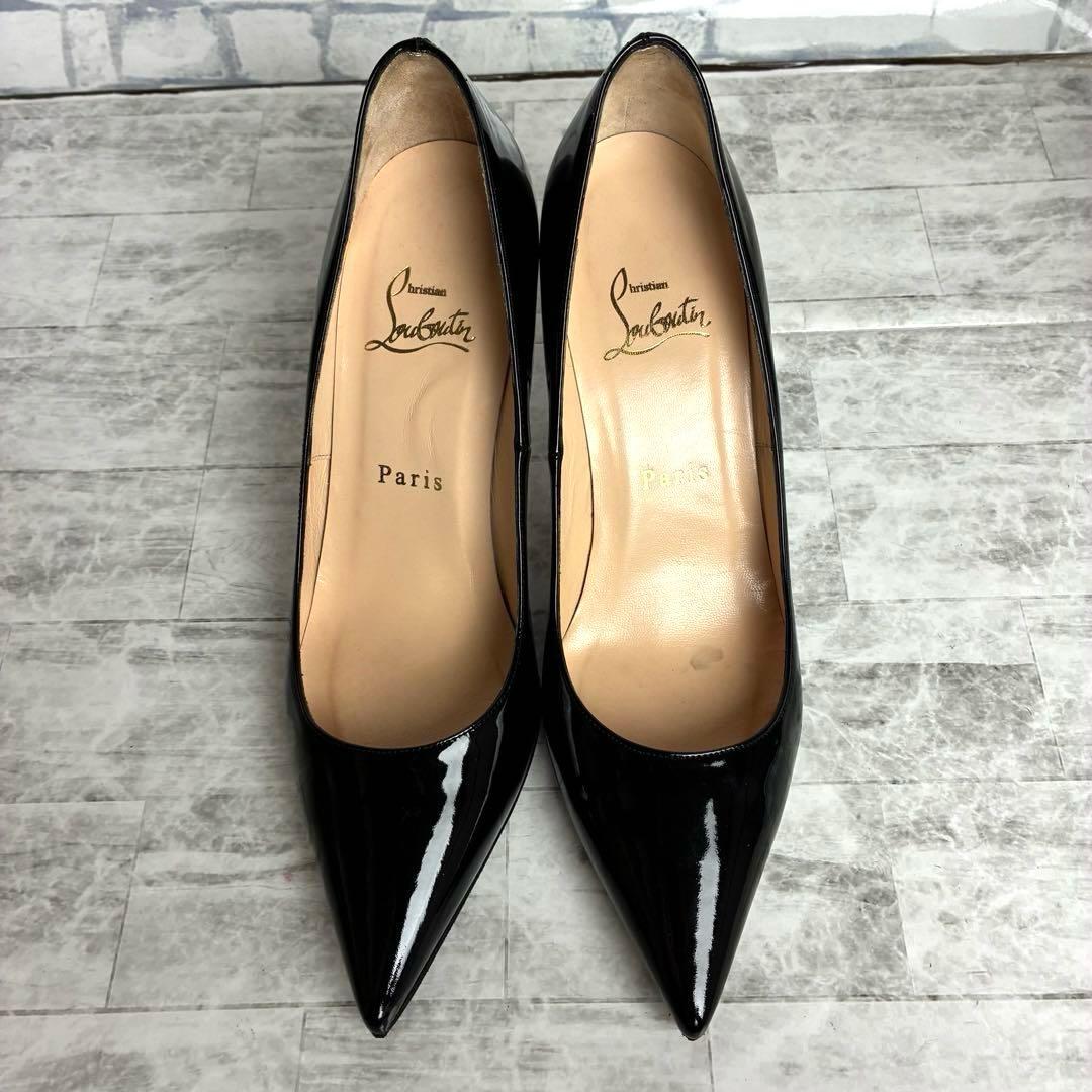 クリスチャンルブタン パンプス ブラック エナメル 約23.5~24cm - メルカリ