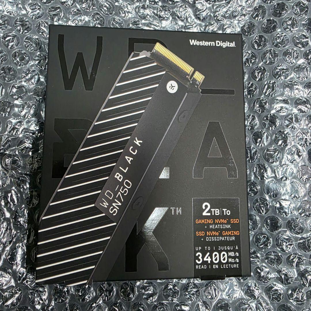 WD_BLACK SN750 2TB NVMe SSD ヒートシンク付き WD_BLACK SN750 2TB NVMe M.2 Internal Gaming SSD with Heatsink