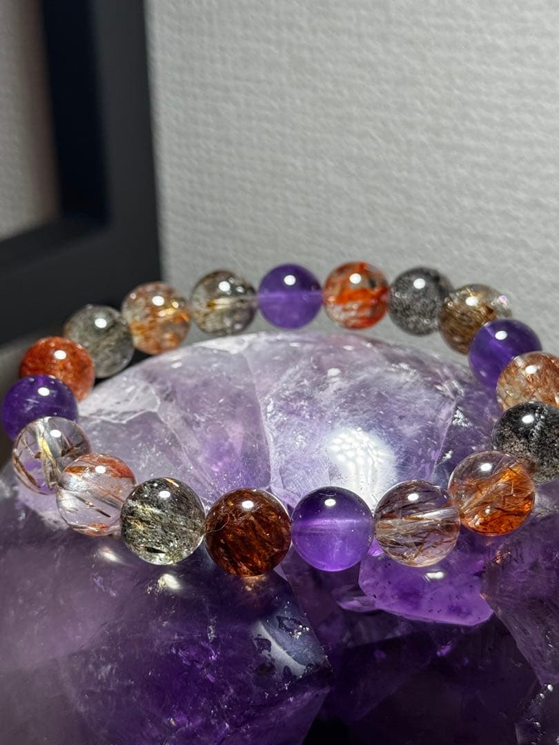 天然スーパーセブンブレスレット　10.5mm＋　♯1