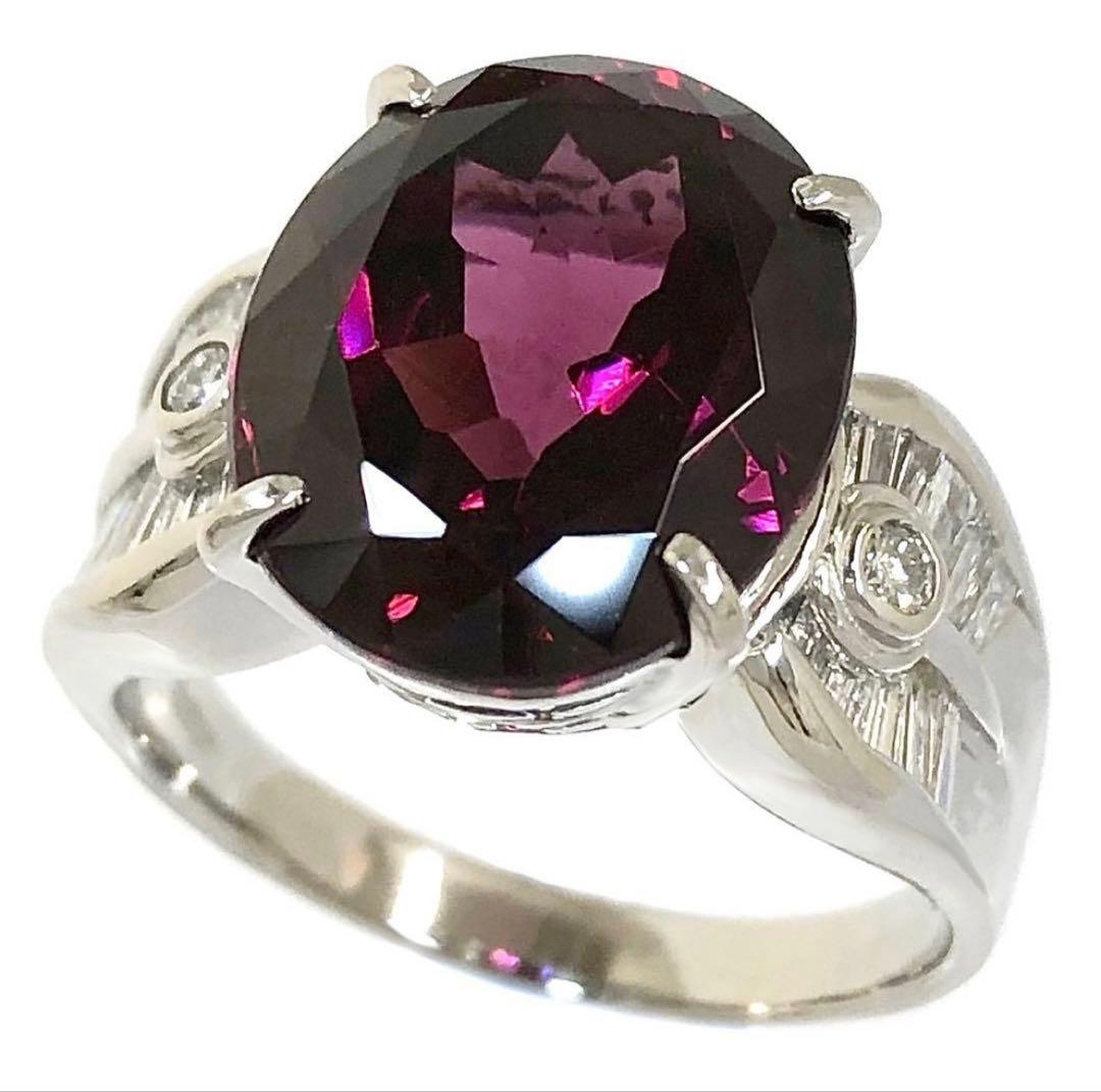 ロードライト ガーネット リング 9.38ct ダイヤ プラチナ ダイヤモンド