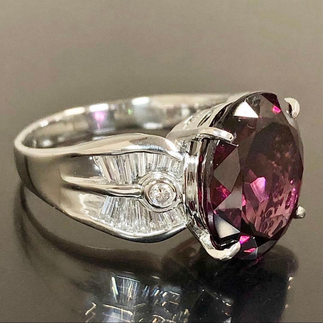 ロードライト ガーネット リング 9.38ct ダイヤ プラチナ ダイヤモンド