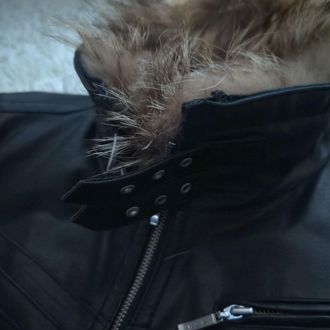 A.S.M アトリエサブメン レザージャケット リアルファー Y2K 黒 52