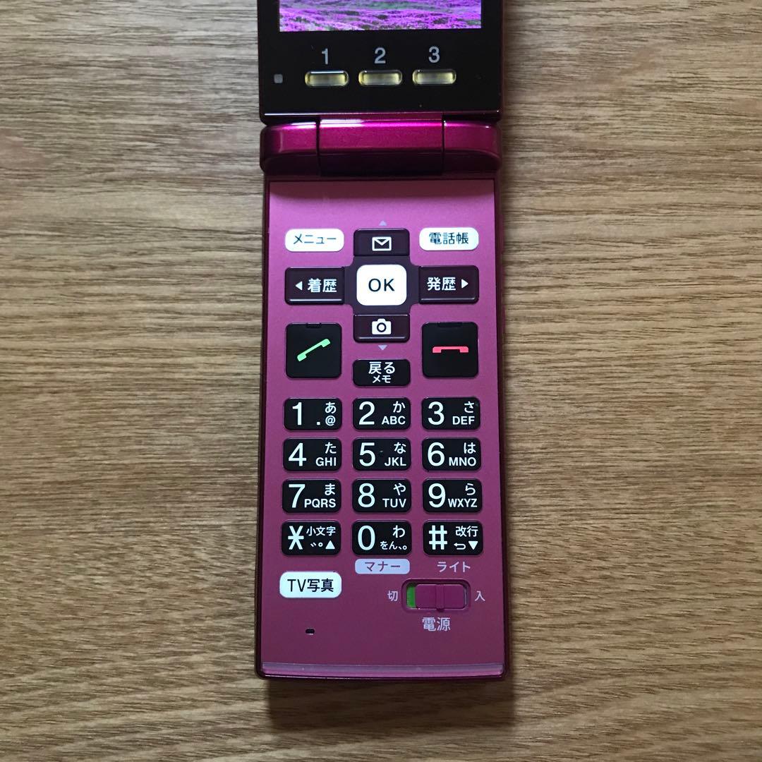 正常動作確認済】au かんたんケータイ KYF38 ワインレッド ガラケー