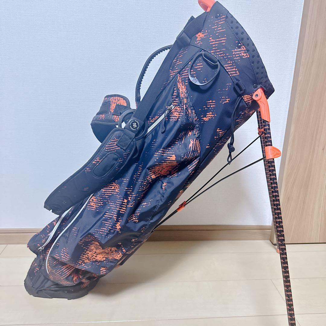 未使用級 OUUL オウル スタンド式 軽量 キャディバッグ 9型 4分割