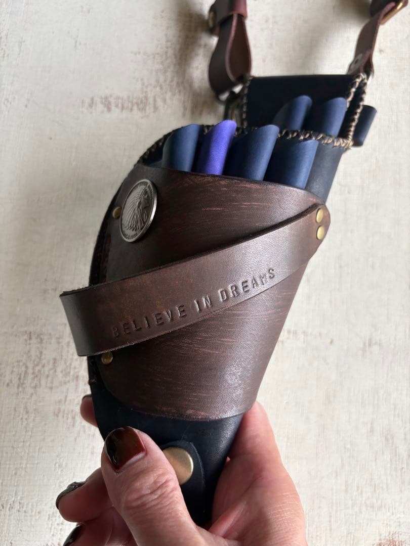 バンソン様専用 手染めダークネイビー、ダークブラウンの男前なシザー