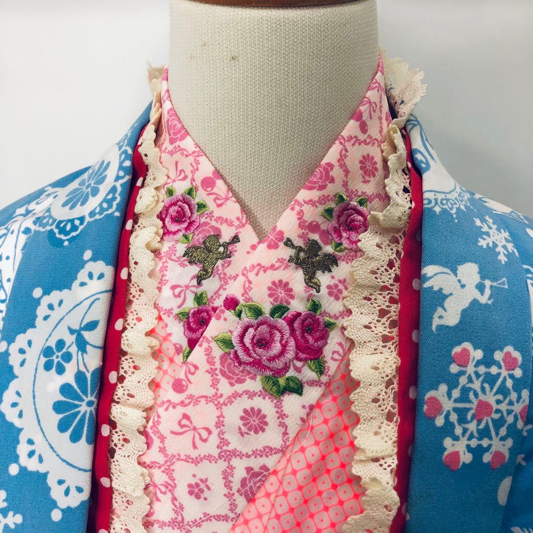 女児着物☆七五三フルセット☆ 四つ身☆5歳 7歳☆水色 松田聖子 u-370