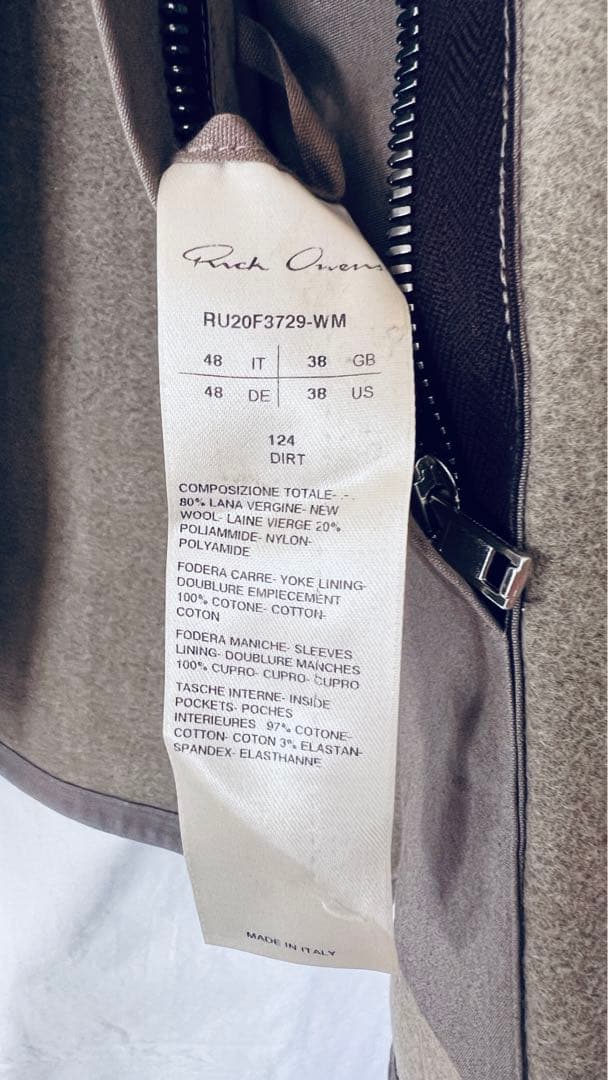 リックオウエンス ウールアウターシャツ 48size - メルカリ