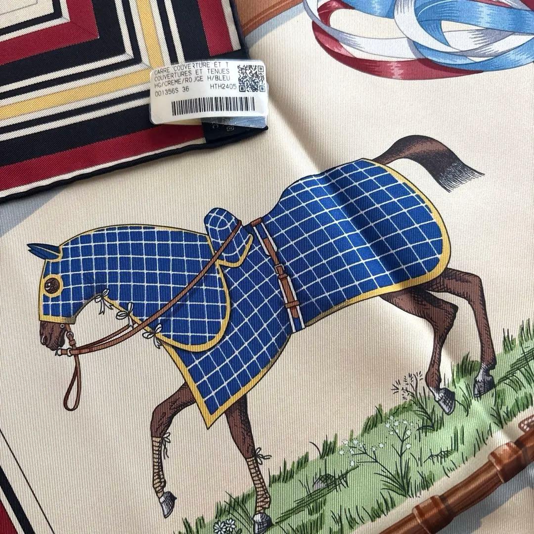 18時まで【新品】エルメス　スカーフ　カレ 90 《馬着》　 定価88,000円