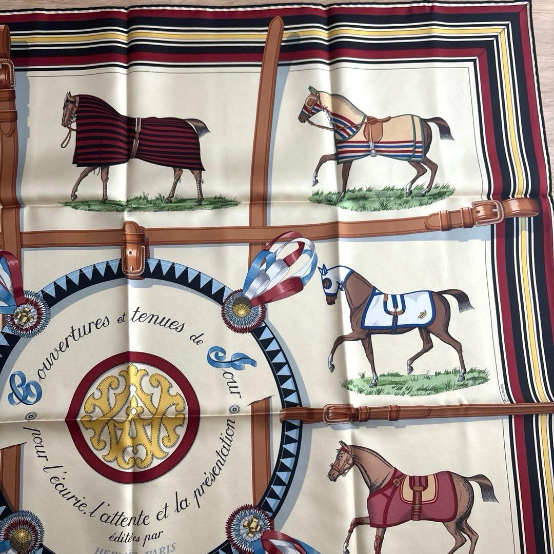 18時まで【新品】エルメス　スカーフ　カレ 90 《馬着》　 定価88,000円