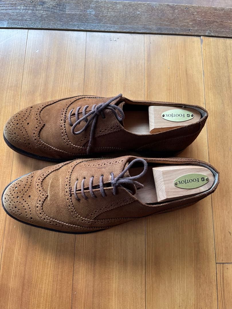 貴重★J's高級スエードゴルフシューズ(茶)、革底、26.0cm