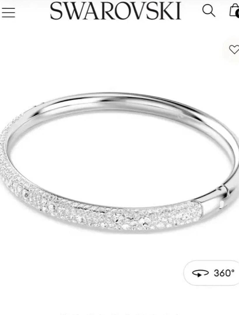 プレゼント用　Swarovski Sublima バングル ホワイト Sublima bangle, White, Rhodium plated | Swarovski