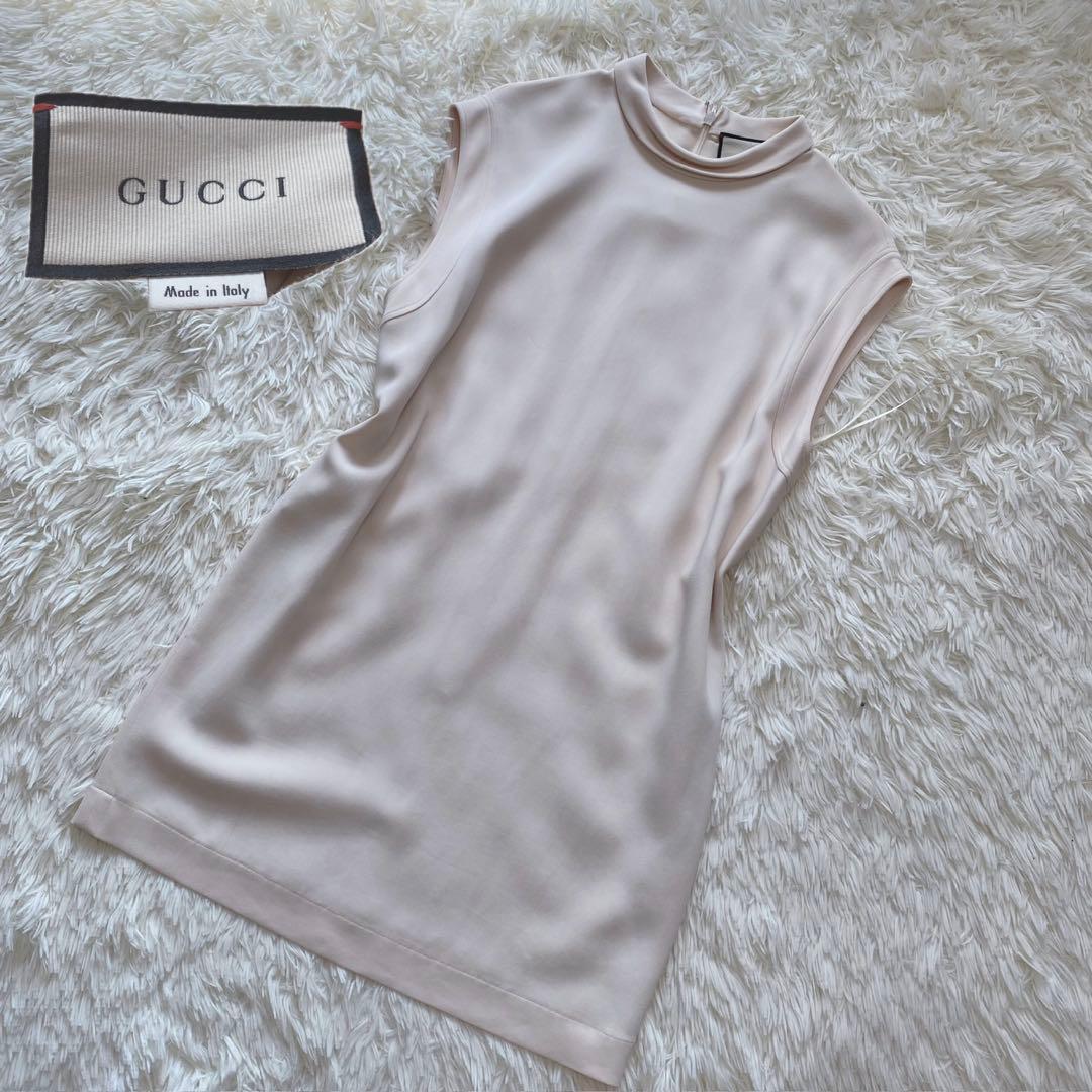 GUCCI ノースリーブ ワンピース トップス アイボリー 白 36 - メルカリ