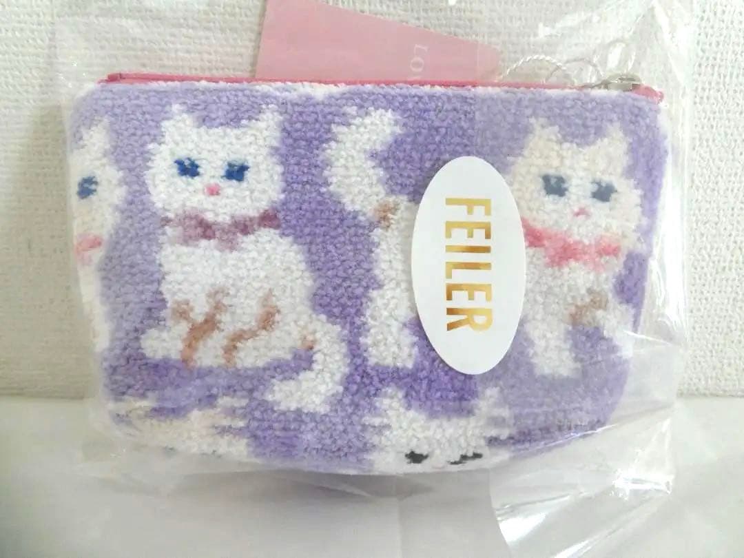 WEB限定【フェイラー】モフモフネコチャン 舟型ポーチS - メルカリ