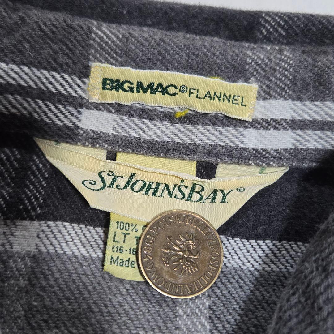 ジョンズベイ bigmac 灰白黒 ネルシャツ usa製 人気 - メルカリ