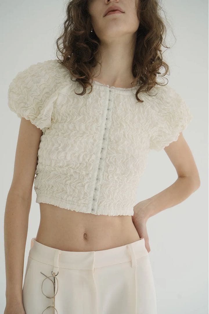 【最終お値下げ】clane SHIRRING PUFF TOPS セール】SHIRRING PUFF TOPS（Tシャツ/カットソー）｜CLANE（クラネ