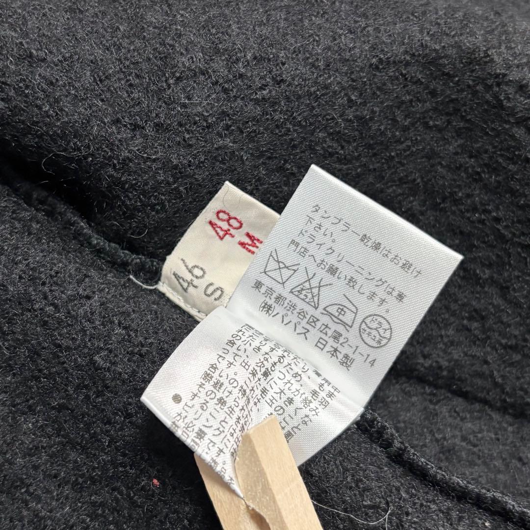 日本製 PAPAS パパス ウール100 黒・ブラック ジャケット 48M ご覧
