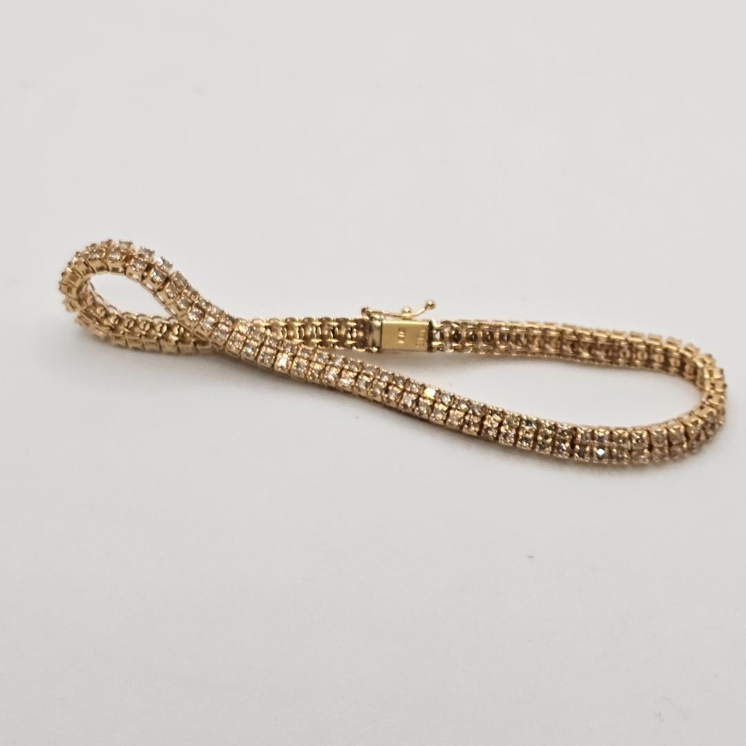 【美品】18K 3.1ct 天然ダイヤモンド テニスブレスレット 14.9g