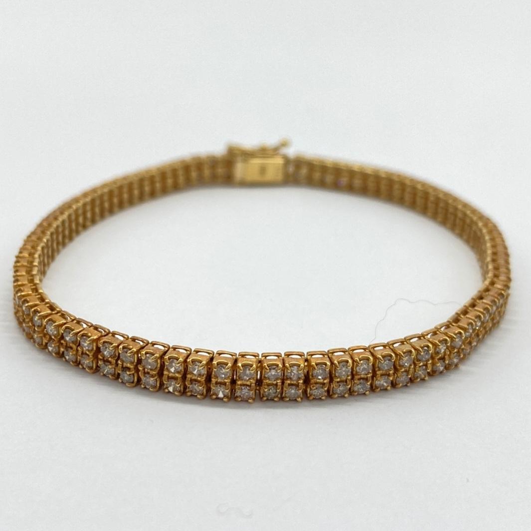 【美品】18K 3.1ct 天然ダイヤモンド テニスブレスレット 14.9g