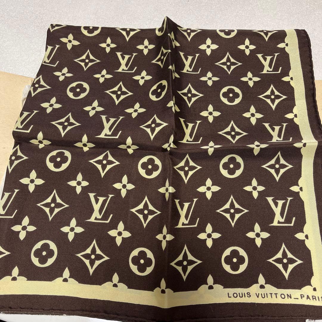 ルイヴィトン】ヴィンテージ ヴィトン モノグラム シルク スカーフ