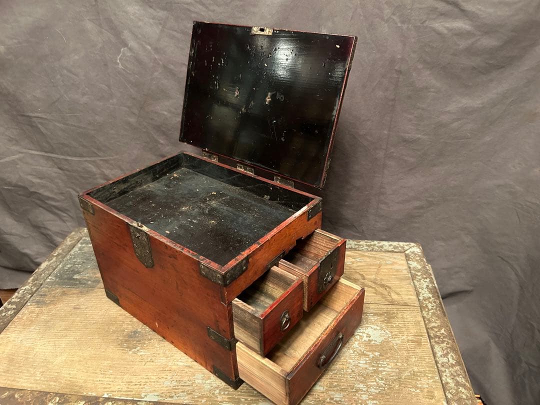 SELL8/15まで【送料無料】デッドストック 硯箱 古民具 アンティーク