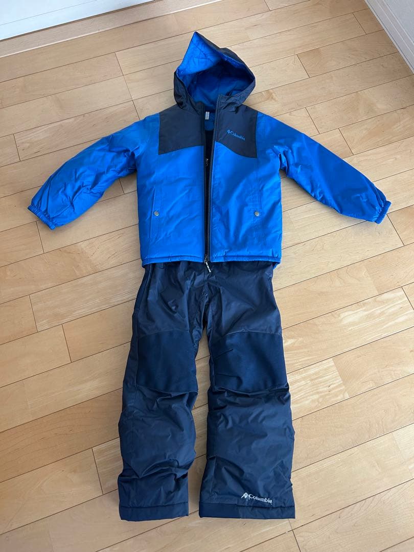 美品　コロンビア　スノーウェア　ブルー　XS Columbia（コロンビア） スキーウェア キッズ アウトレット 上下セット
