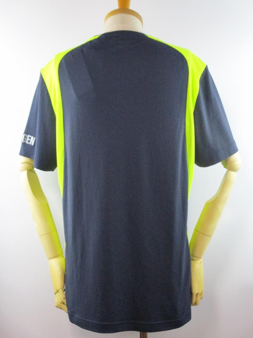 ハイドロゲン・テニス】インレイ・テックTシャツ☆未使用☆XLネイビー