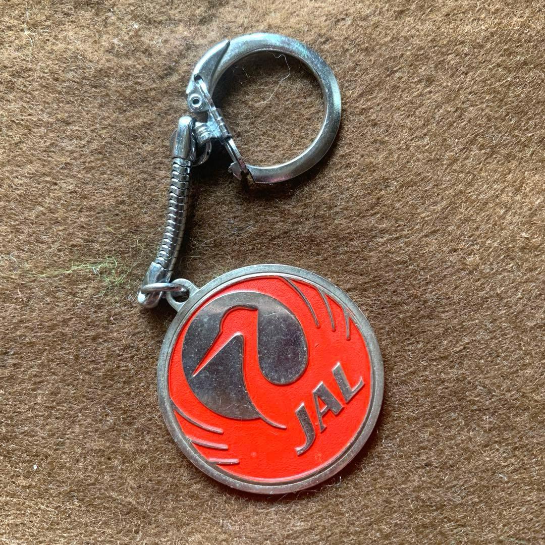 JAL 日本航空 飛行機 鶴丸 ロゴマーク キーホルダー 1980年代 レア