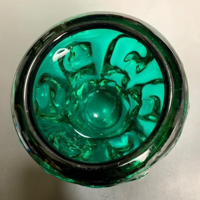 ドームナンシー グリーン 花瓶 ガラス突起 1920年代 本物保証 - メルカリ