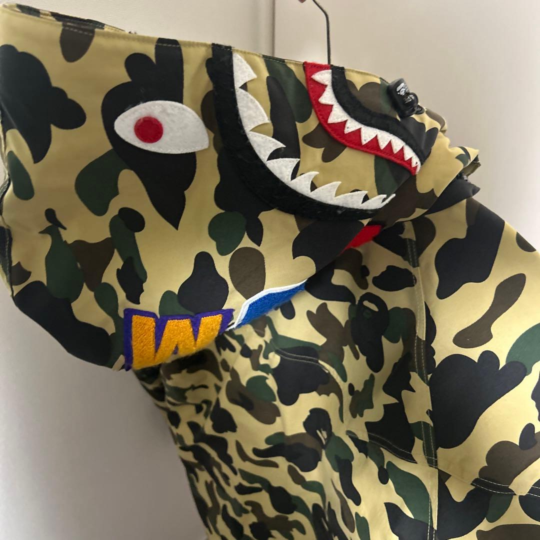 激レア a bathing ape シャーク 木村拓哉迷彩柄ダウンジャケットXL