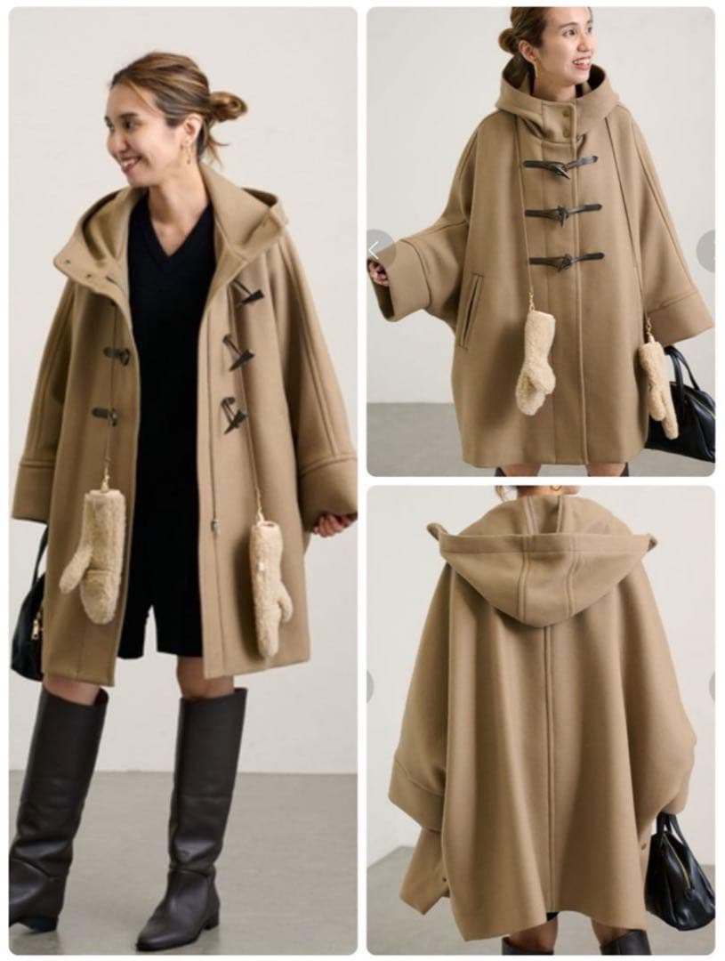 極美品 フレームワーク 23AW メルトン ダッフル ポンチョコート