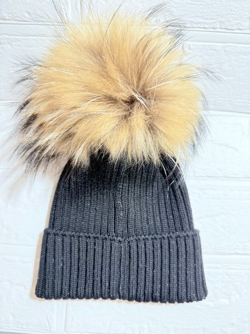 Moncler ブラックニット帽 S サイズ 子供ニット帽 - メルカリ