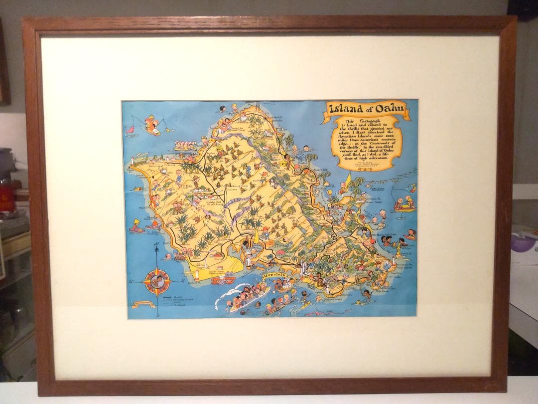 非売品☆昭和レトロ☆USA製☆オアフ島 ハワイ島 カウアイ島 観光マップ