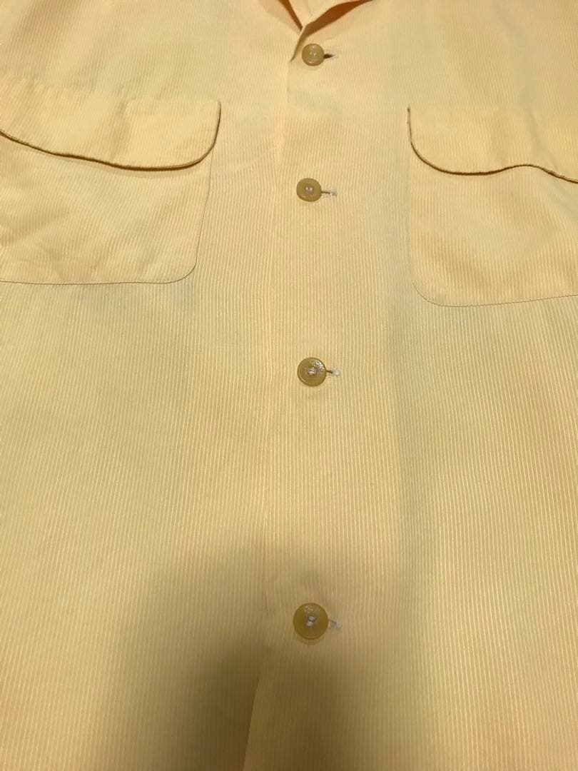 50s Towncraft レーヨンシャツ ギャバジン レモン イエロー 黄 - メルカリ