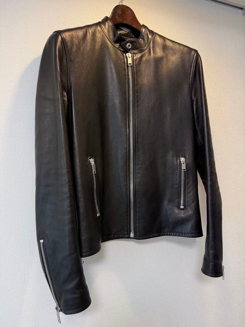 《美品》サンローラン キース ライダースジャケット　シングル　サイズ46