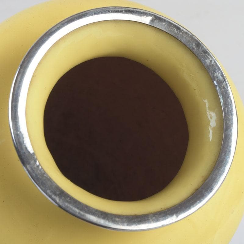 七宝焼 黄釉 花鳥文 花瓶 唐木台・箱付 D 9821 - メルカリ