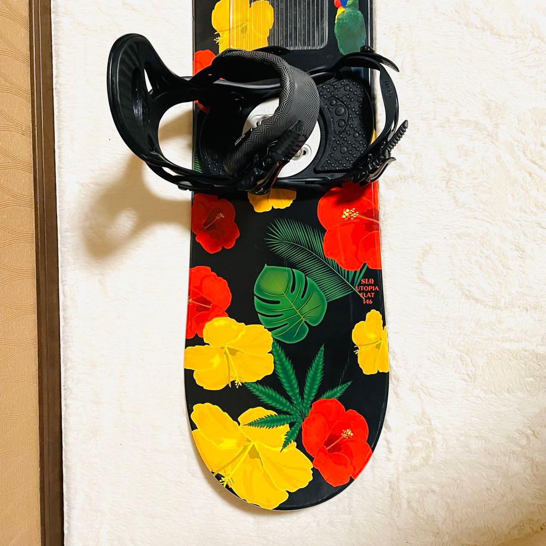 未使用に近い】SLQ146cm FLUX(M)スノーボードビンディングセット