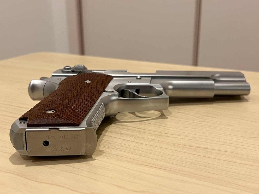 【MGC】S&WM645 固定スライドガスガン　木製グリップ付き