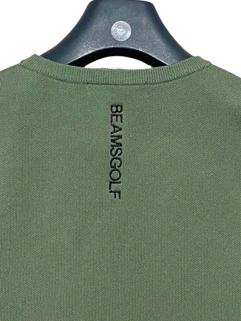美品 BEAMS GOLF クルーネックニットベスト カーキ サイズM ビームス