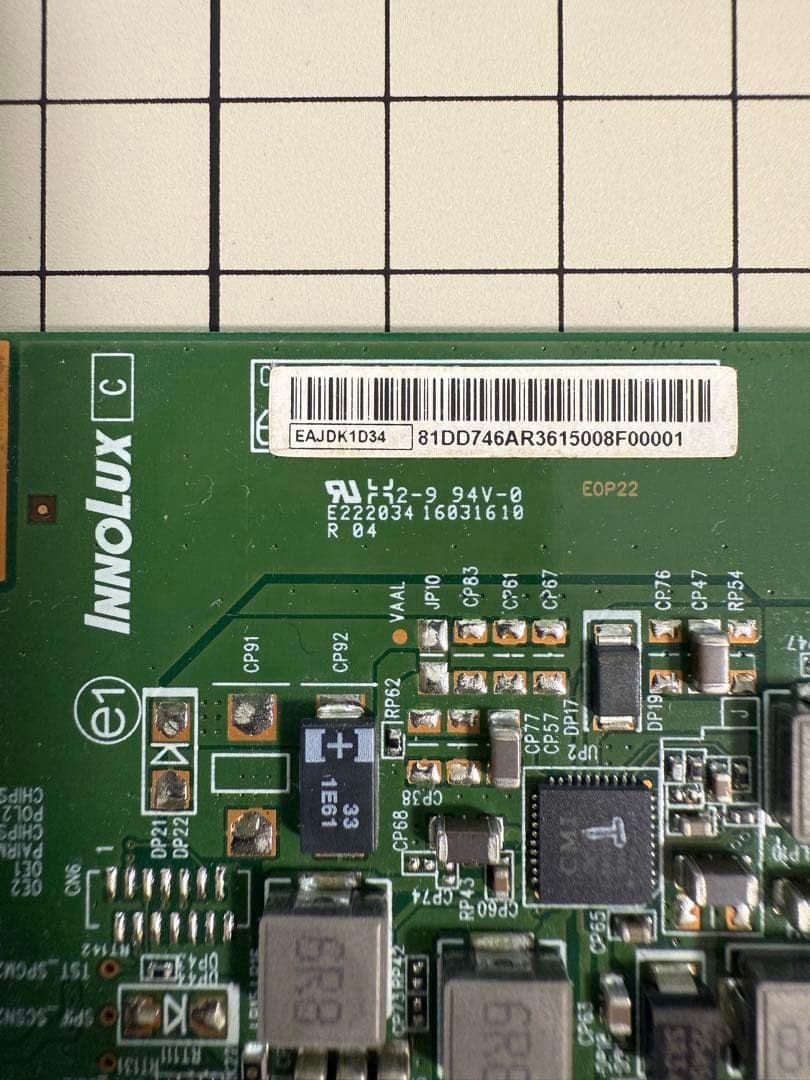 東芝REGZA 50Z20XのT-CON基盤 通電確認済み E57295086