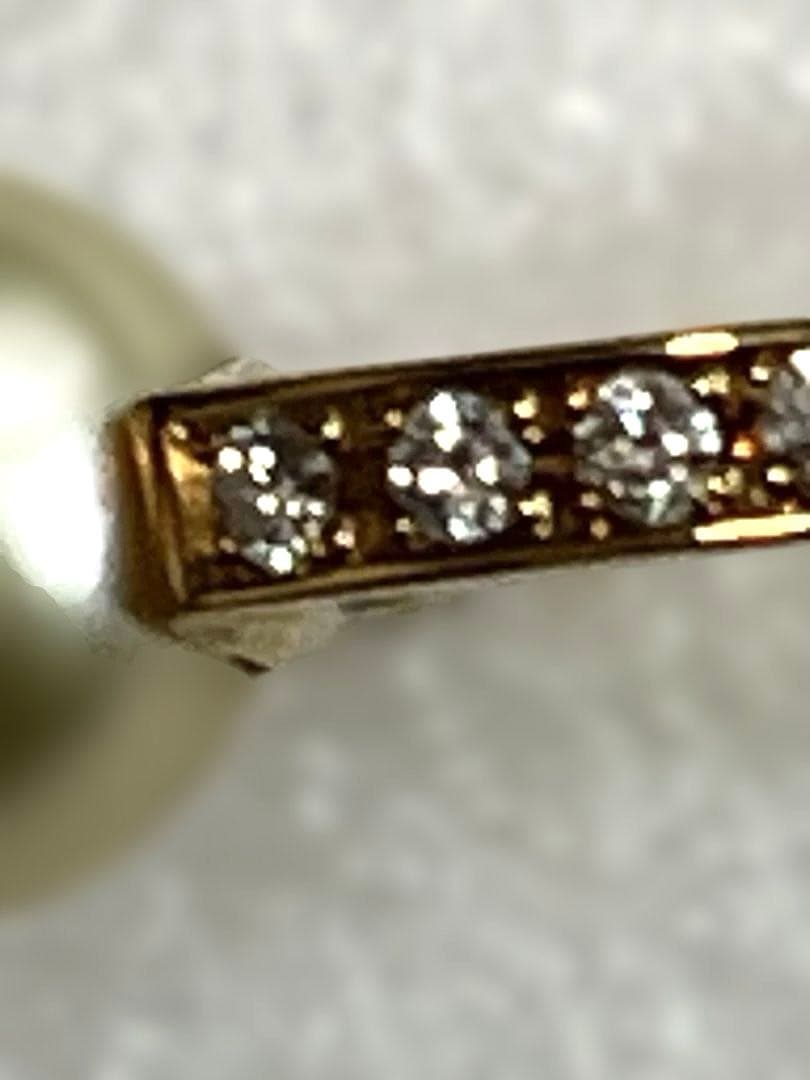 K18ゴールデンパールダイヤモンド0.20ctデザインリング 6.5ｇ
