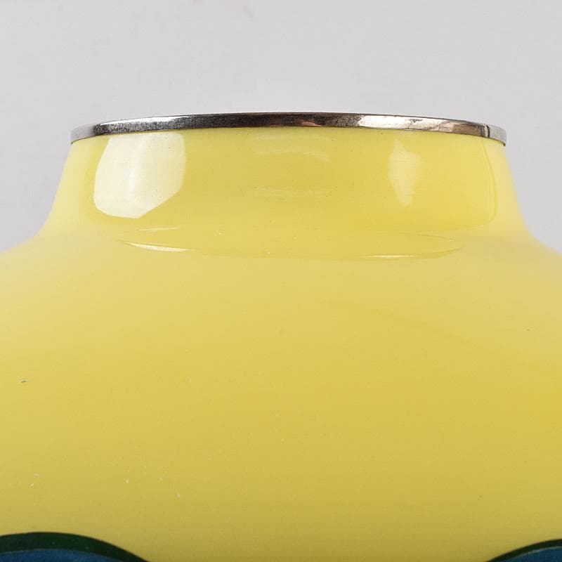 七宝焼 黄釉 花瓶 M R9074B