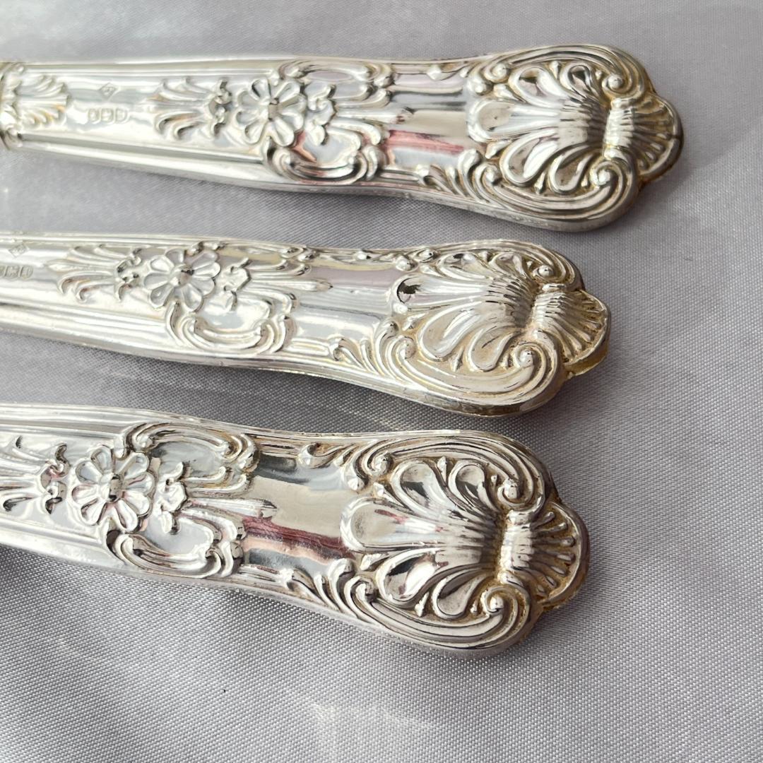 Harrison Brothers】【純銀ハンドル】キングス サーバーセット 美術品