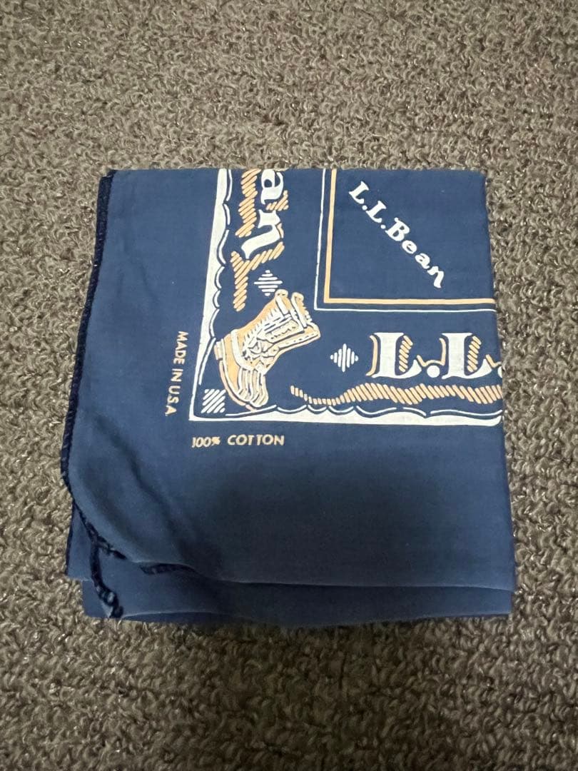 70年代　筆記体タグ　L.L.Bean レザー ポーチ　バンダナセット　トート