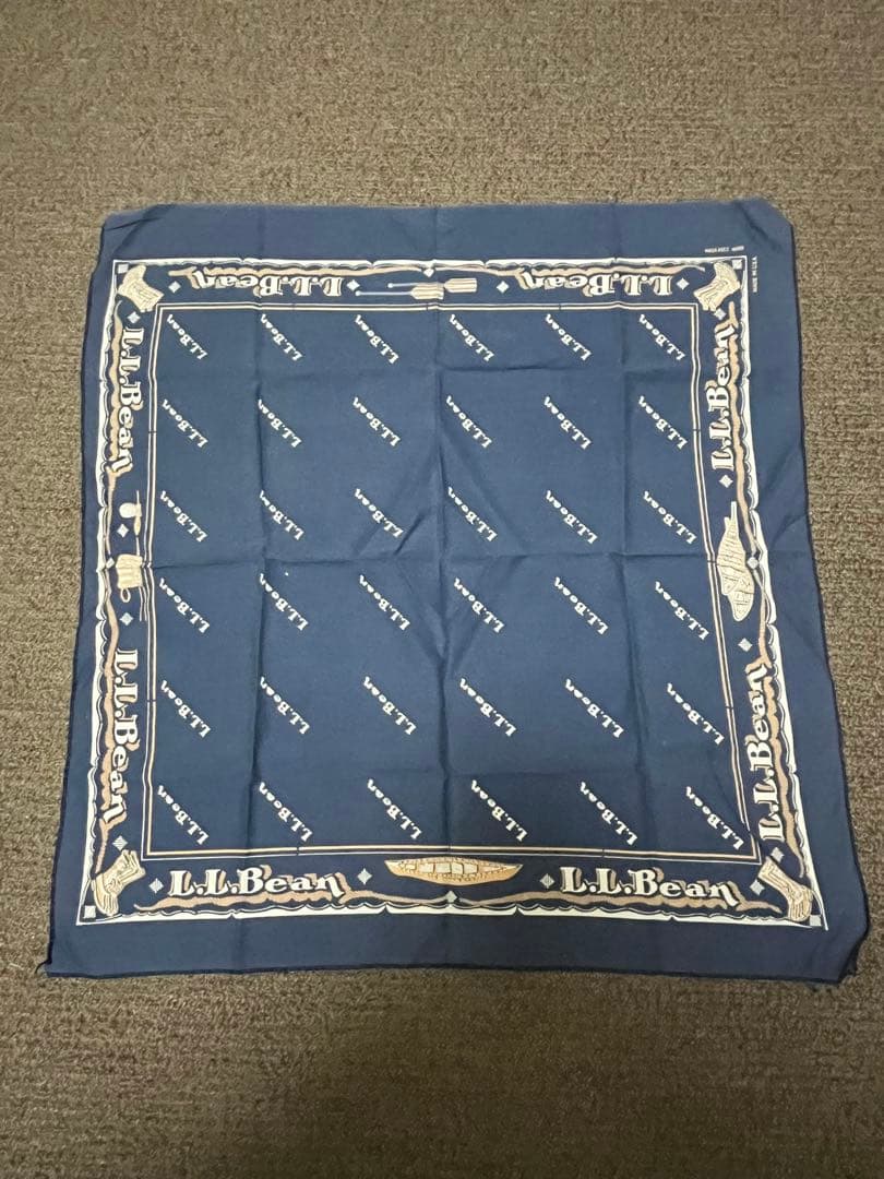 70年代　筆記体タグ　L.L.Bean レザー ポーチ　バンダナセット　トート