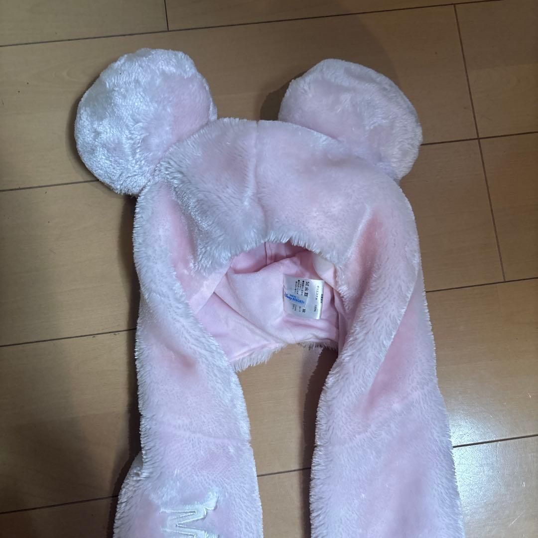 ディズニー ファンキャップ 耳付き マフラー ピンク - メルカリ